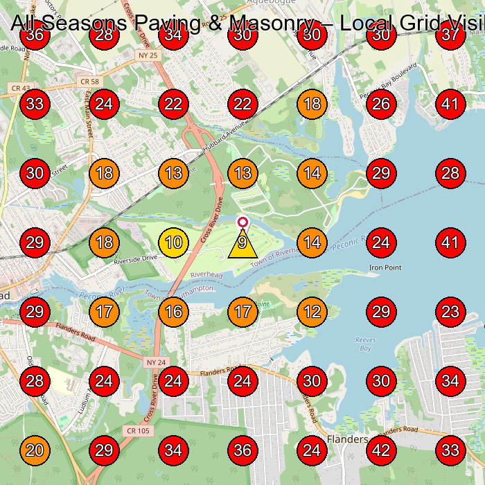 All Seasons Paving & Masonry GeoGrid visibility map for Paving Contractor in None